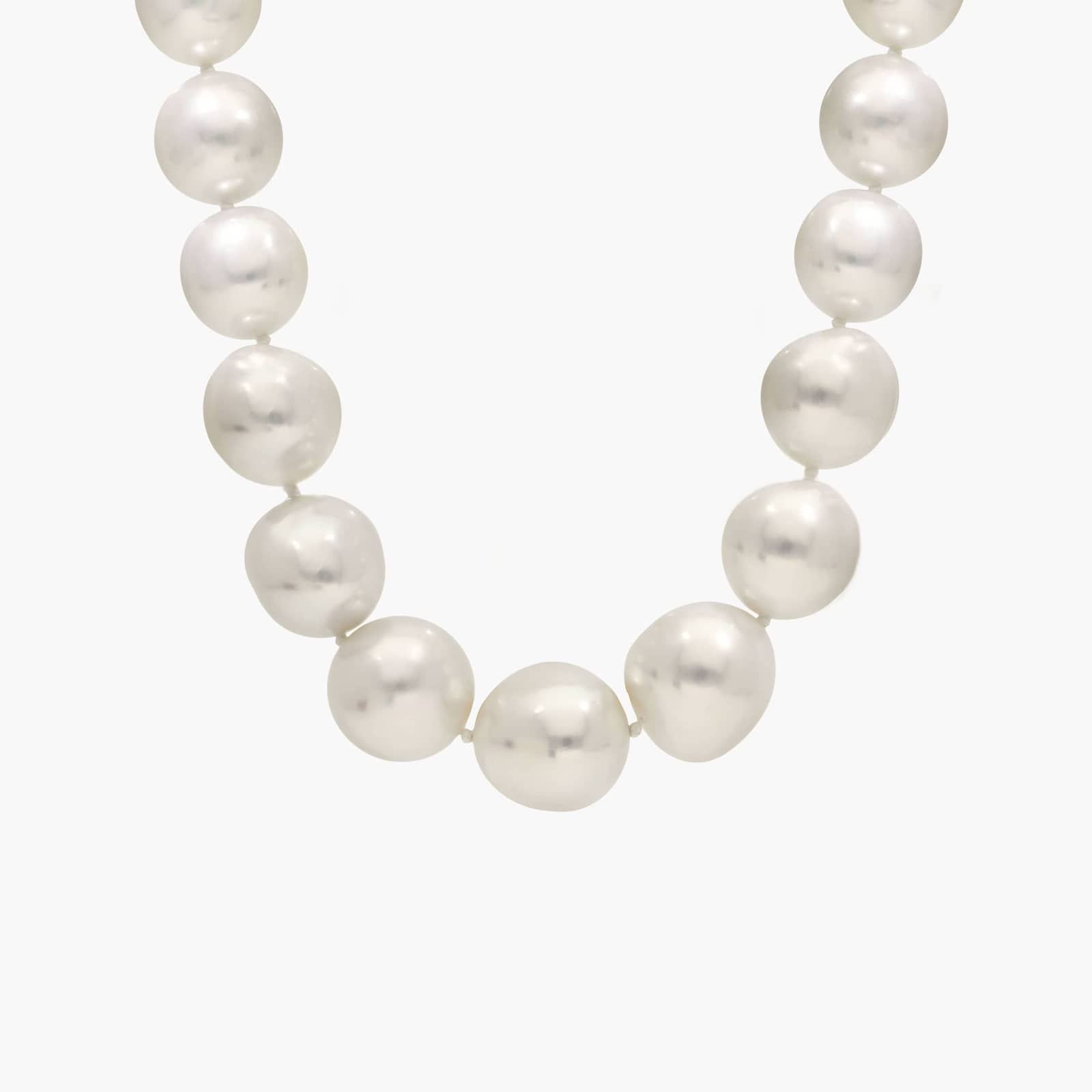 ★PEARLY MORE★ Small Pearl Point Surgical Two Line Necklace 0518NS048A100) Real White Pearl Two Line Quality Long Mala