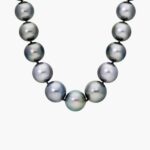 A magnificent 18-inch strand of exceptionally large (15-17mm) grey Tahitian pearls, secured with a solid 18k white gold and diamond clasp.