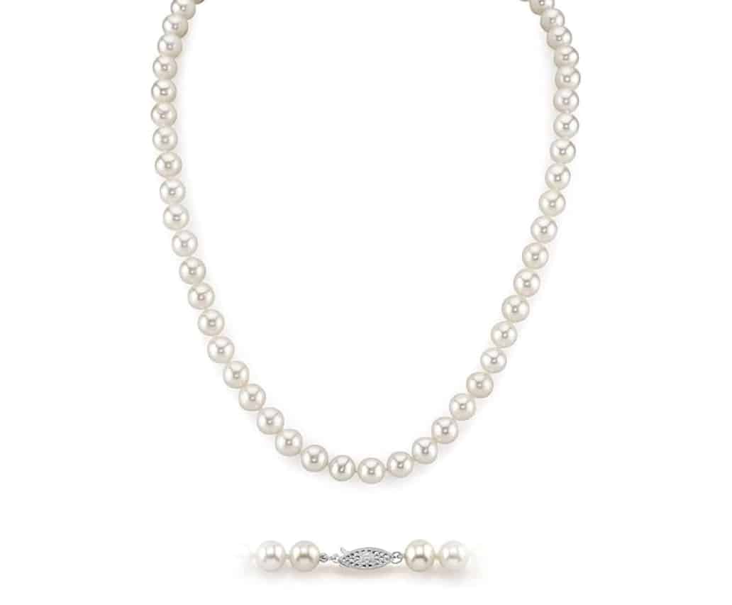 Pearl Necklace AAA+ Quality Round White Freshwater Genuine Cultured Pearls