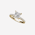 two carat princess cut engagement ring gif image from james allen where the ring is rotating showing 360 view
