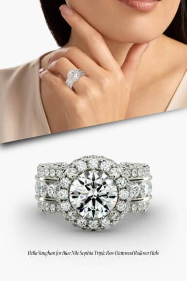 Bella Vaughan for Blue Nile Sophia Triple Row Diamond Rollover Halo in Platinum (2.95 ct. tw.)