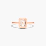 Bezel Morganite Ring In 14K Rose Gold