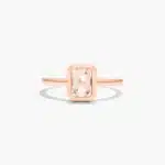 Bezel Morganite Ring In 14K Rose Gold