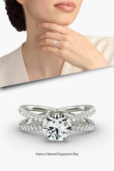 Blue Nile Studio Empress Diamond Engagement Ring in 14k White Gold (1/3 ct. tw.)