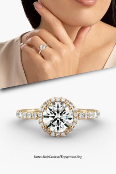 Blue Nile Studio Heiress Halo Diamond Engagement Ring in 18k Yellow Gold