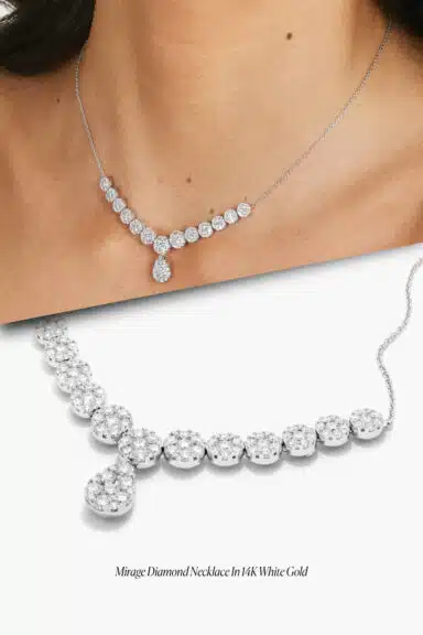 Mirage Diamond Necklace in 14k White Gold – Elegant Wedding Jewelry Ideas for Bride