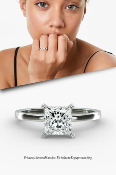 GIA 0.90 Carat G-VS1 Very Good Cut Princess Diamond Comfort Fit Solitaire Engagement Ring In Platinum
