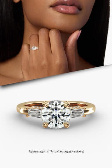 Bella Vaughan Tapered Baguette Three Stone Engagement Ring in 14K Yellow Gold (3/8 ct. tw.)