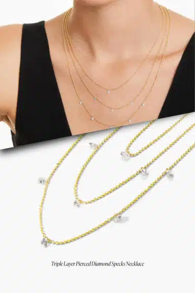 Triple Layer Pierced Diamond Specks Necklace in by Brevani – Wedding Jewelry Ideas for Bride