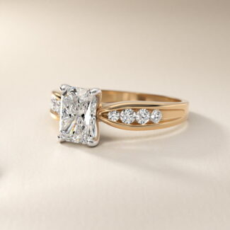 Bow-Tie Engagement Ring With Channel Set Radiant Diamonds In 14K Yellow Gold By James Allen