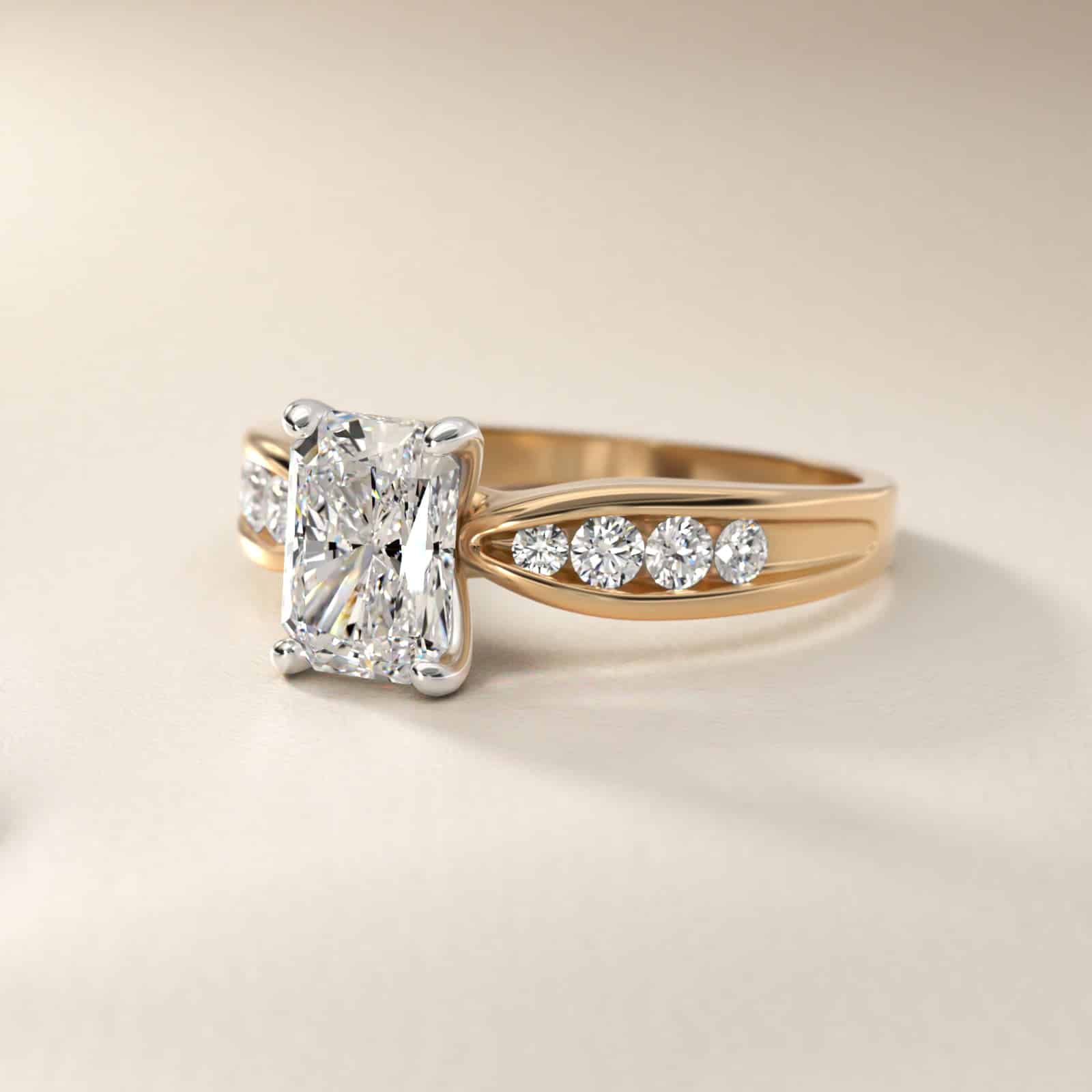 Bow-Tie Engagement Ring With Channel Set Radiant Diamonds In 14K Yellow Gold By James Allen