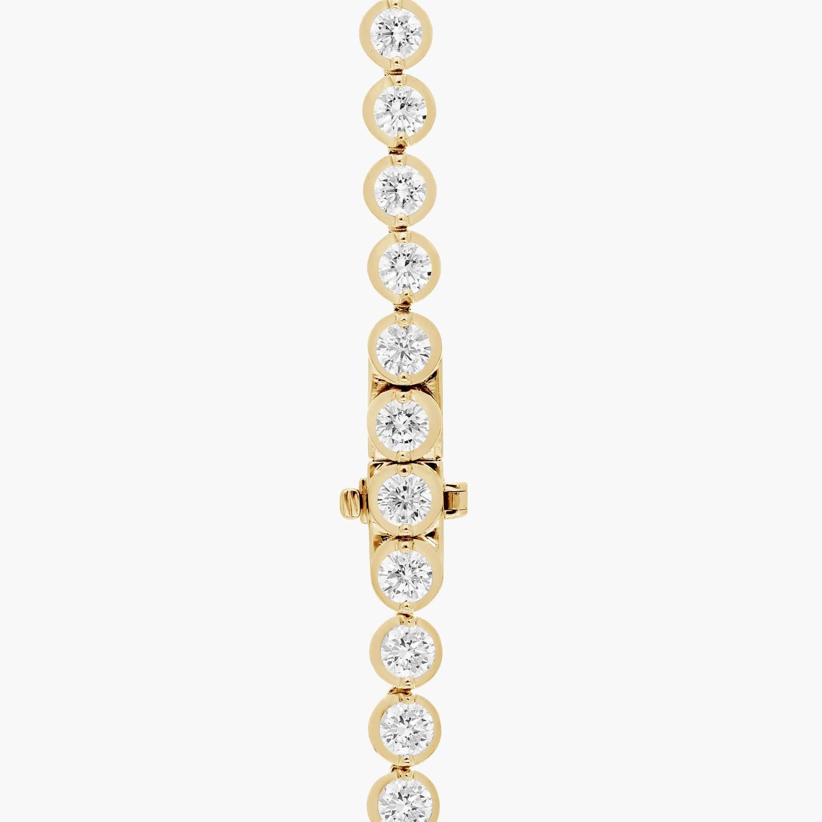 20 CTW Illusion Lab Created Diamond Tennis Necklace 4 A spectacular lab created diamond tennis necklace featuring 20 CTW of F-G/VS2-SI1 round lab-grown diamonds in an illusion setting, handcrafted in radiant 14K Yellow Gold.