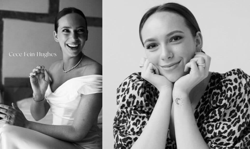 Portrait of custom jewelry designer Cece Fein-Hughes, known for her hand-engraved and enameled jewels that blend fairytale and old-school tattoo motifs.