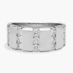 A Round Diamond Channel Set Mens White Gold Wedding Band (10.00mm) with 1.02 CTW G-H/SI1-VS2 diamonds.