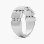 A Round Diamond Channel Set Mens White Gold Wedding Band (10.00mm) with 1.02 CTW G-H/SI1-VS2 diamonds.