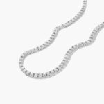 A 15.00 CTW Straight Lab-Grown Diamond Tennis Necklace in 14K White Gold, the ultimate option among Luxury Push Present Ideas and diamond push present jewelry.