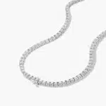 A 15.00 CTW Straight Lab-Grown Diamond Tennis Necklace in 14K White Gold, the ultimate option among Luxury Push Present Ideas and diamond push present jewelry.