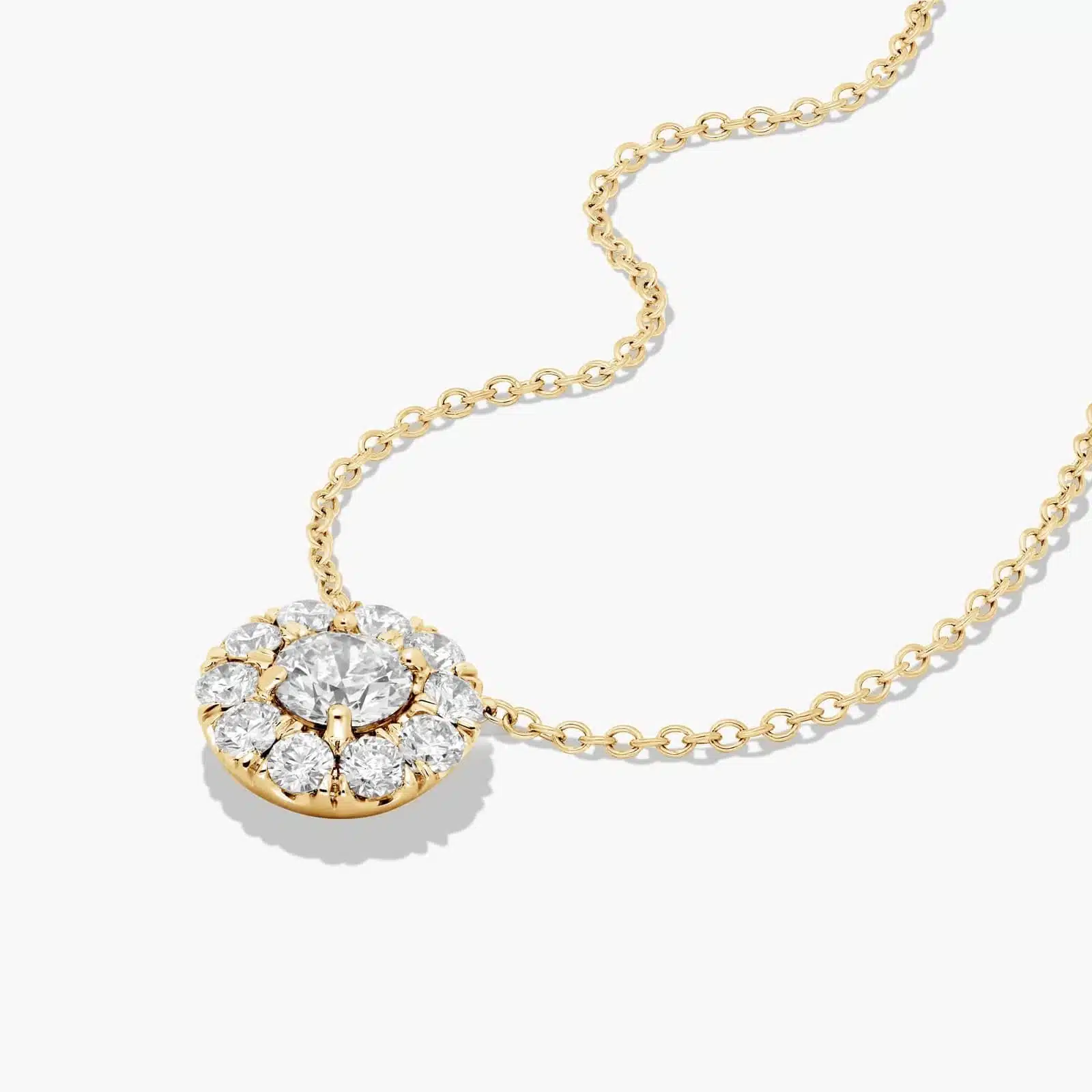14K Yellow Gold Halo Lab-Grown Diamond Pendant 2 A 1.50 CTW Halo Lab-Grown Diamond Pendant in 14K Yellow Gold with F-G/VS2-SI1 quality, a brilliant choice among Luxury Push Present Ideas and push present necklace for mom gifts.