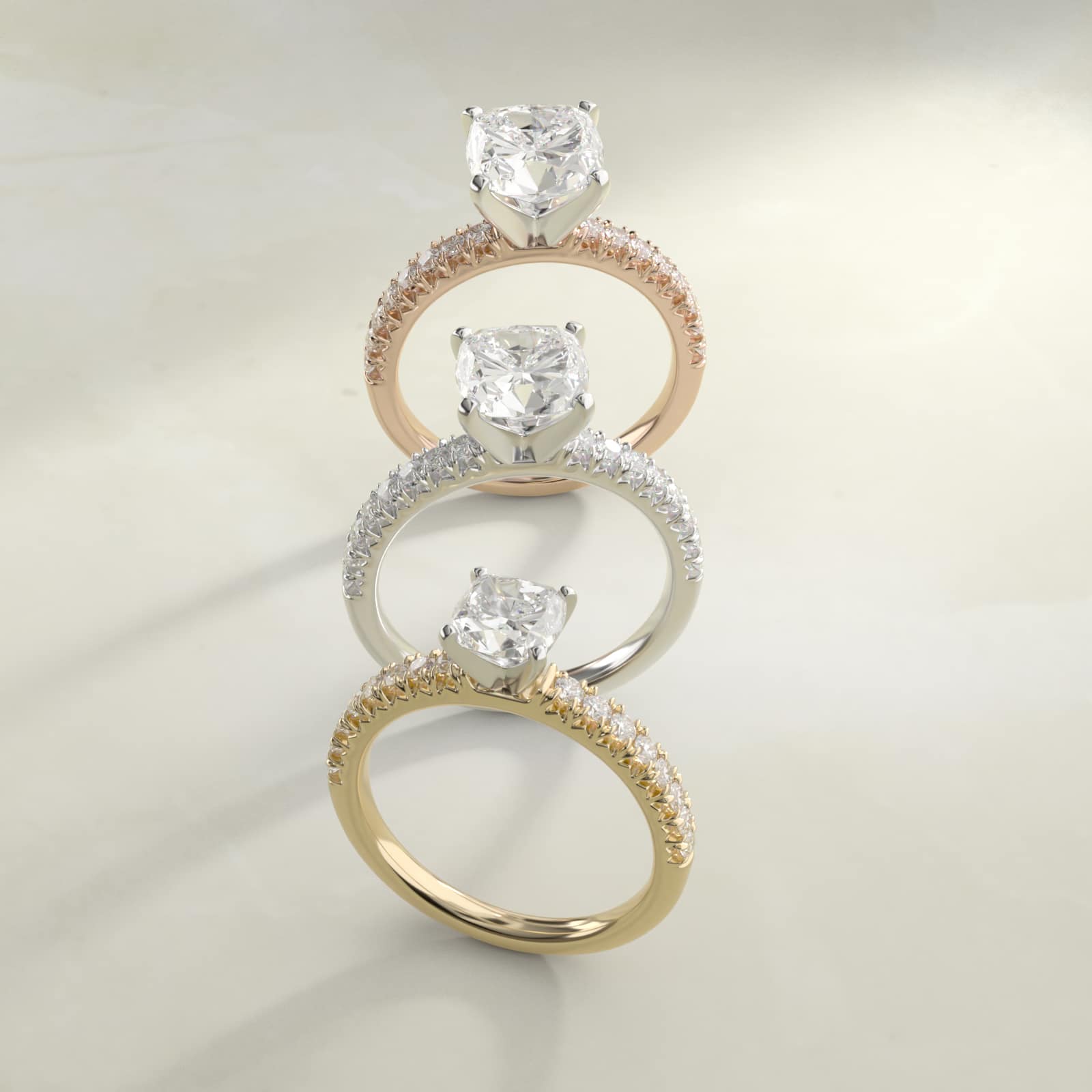 A spectacular 4.00 Carat Elongated Cushion Cut Diamond Ring (E/VVS1 Lab-Grown Diamond) set in a French Pavé Platinum band.