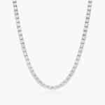 A 15.00 CTW Straight Lab-Grown Diamond Tennis Necklace in 14K White Gold, the ultimate option among Luxury Push Present Ideas and diamond push present jewelry.