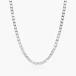 A 15.00 CTW Straight Lab-Grown Diamond Tennis Necklace in 14K White Gold, the ultimate option among Luxury Push Present Ideas and diamond push present jewelry.