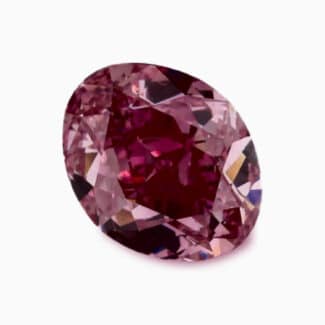 A GIA-certified 0.61 carat Oval Fancy Vivid Purplish Pink Diamond with VS2 clarity, offered by Blue Nile.