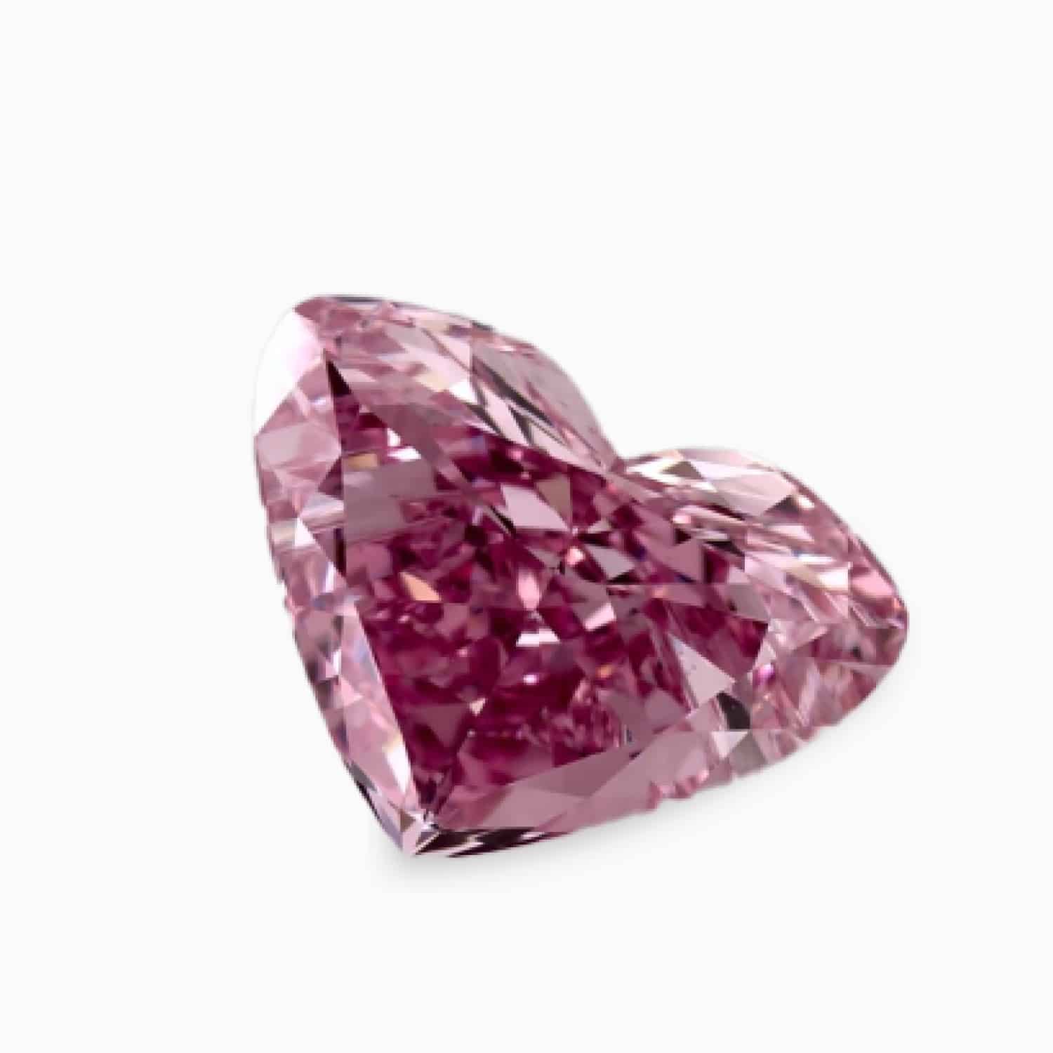 A GIA-certified 0.66 carat Heart Shape Fancy Vivid Purplish Pink Diamond with IF clarity, a rare piece among Loose Pink Diamonds For Sale.