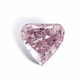 A GIA-certified 1.01 carat Heart Shape Fancy Intense Purplish Pink Diamond from James Allen, a premier stone among Loose Pink Diamonds For Sale.