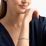 A Lab-Grown Diamond Bezel and Prong Tennis Bracelet (2 3/4 CTW) in 14K White Gold, a high-value option for Luxury Push Present Ideas.