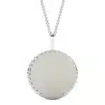 A Bold Virgo Zodiac Medallion Pendant from Charles & Colvard with 3/4 CTW Lab-Grown Diamonds in 14K White Gold, a personalized and striking choice among Luxury Push Present Ideas.