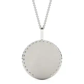 A Bold Virgo Zodiac Medallion Pendant from Charles & Colvard with 3/4 CTW Lab-Grown Diamonds in 14K White Gold, a personalized and striking choice among Luxury Push Present Ideas.