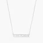 A Channel Set Bar Diamond Necklace with Baguette Cut Diamonds (1/2 CTW) in 14K White Gold, a modern suggestion among Luxury Push Present Ideas and push present necklace for mom gifts.