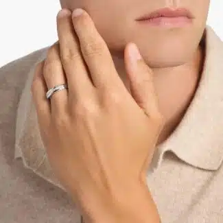 A Channel Set Princess Cut Mens Diamond Wedding Band Rings in Platinum (4.50mm) with 0.62 CTW H/SI1 diamonds model view.