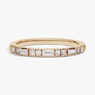A Dot Dash Mixed Cut Lab Created Diamond Wedding Set Rings On Sale Women band in 14K Yellow Gold (2.00mm) with 1/4 CTW mixed-shape lab-grown diamonds.