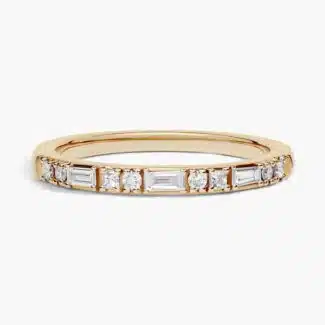 A Dot Dash Mixed Cut Lab Created Diamond Wedding Set Rings On Sale Women band in 14K Yellow Gold (2.00mm) with 1/4 CTW mixed-shape lab-grown diamonds.