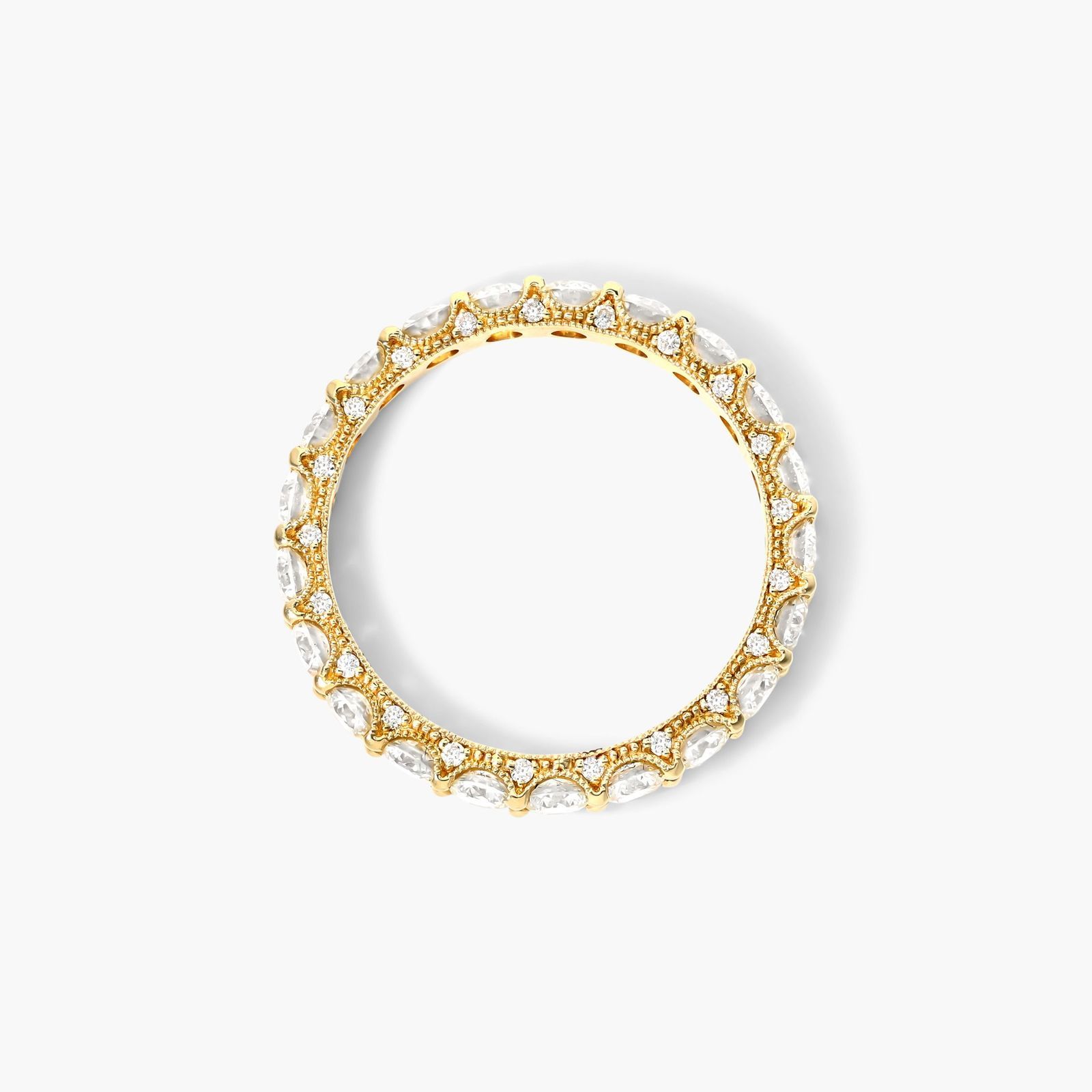 An Embellished Milgrain Diamond Eternity Ring in 14K Yellow Gold with 1.95 CTW average, a luxurious choice among Luxury Push Present Ideas and push present eternity ring styles.