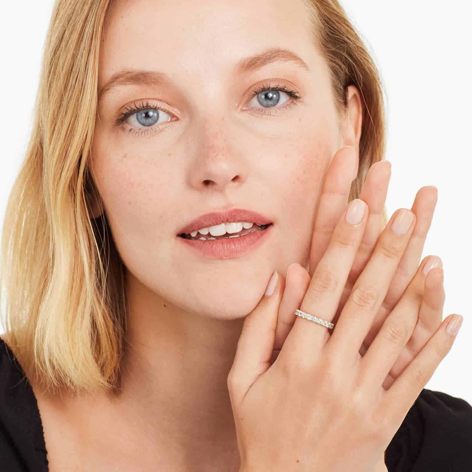 An Embellished Milgrain Diamond Eternity Ring in 14K Yellow Gold with 1.95 CTW average, a luxurious choice among Luxury Push Present Ideas and push present eternity ring styles.