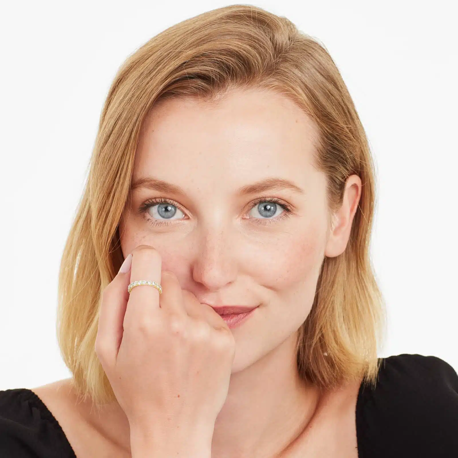 Embellished Milgrain Diamond Eternity Ring In 14K Yellow Gold model view An Embellished Milgrain Diamond Eternity Ring in 14K Yellow Gold with 1.95 CTW average, a luxurious choice among Luxury Push Present Ideas and push present eternity ring styles.