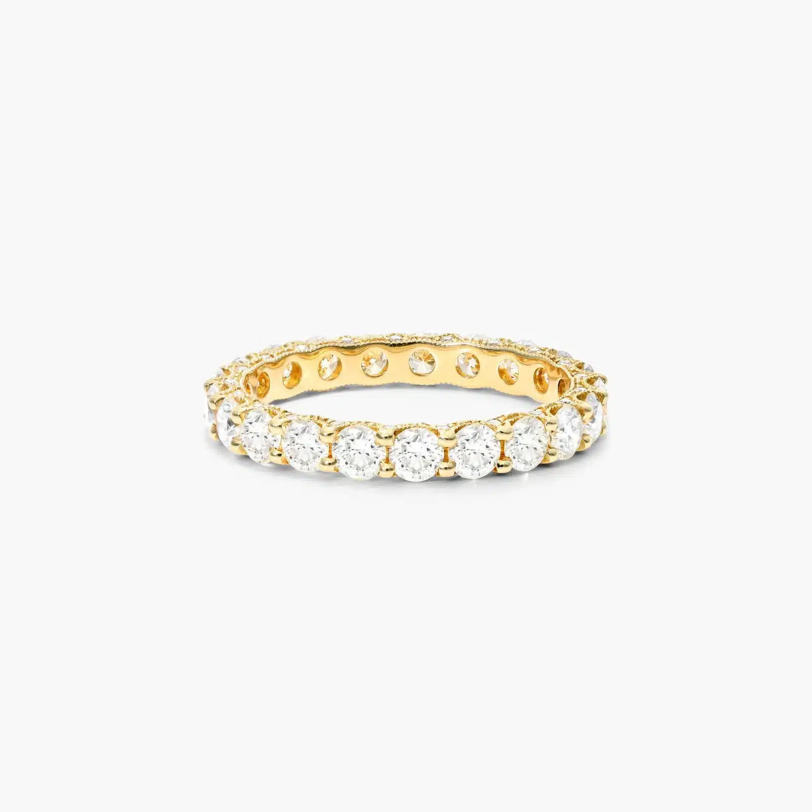 Embellished Milgrain Diamond Eternity Ring In 14K Yellow Gold An Embellished Milgrain Diamond Eternity Ring in 14K Yellow Gold with 1.95 CTW average, a luxurious choice among Luxury Push Present Ideas and push present eternity ring styles.