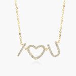 An 'I Heart You' Diamond Necklace in 14K Yellow Gold with 0.32 CTW, a sentimental and high-quality option among Luxury Push Present Ideas and push present necklace for mom gifts.