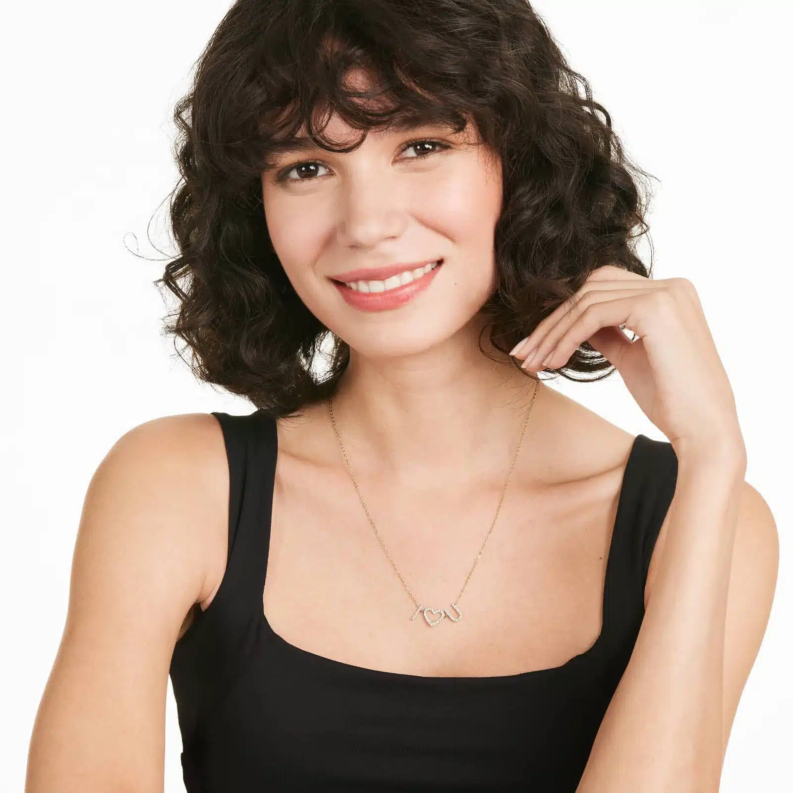 An 'I Heart You' Diamond Necklace in 14K Yellow Gold with 0.32 CTW, a sentimental and high-quality option among Luxury Push Present Ideas and push present necklace for mom gifts.