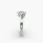 A Modern Leaf Bypass Side Stone Diamond Ring Setting in 14K White Gold with 0.07 CTW, a unique option for Luxury Push Present Ideas and a custom push present ring.