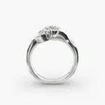 A Modern Leaf Bypass Side Stone Diamond Ring Setting in 14K White Gold with 0.07 CTW, a unique option for Luxury Push Present Ideas and a custom push present ring.