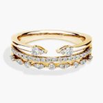 An Open Stacked Diamond Ring in 18K Yellow Gold with 1/3 CTW of natural diamonds, a top suggestion for Luxury Push Present Ideas.