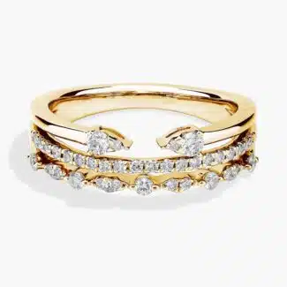 An Open Stacked Diamond Ring in 18K Yellow Gold with 1/3 CTW of natural diamonds, a top suggestion for Luxury Push Present Ideas.