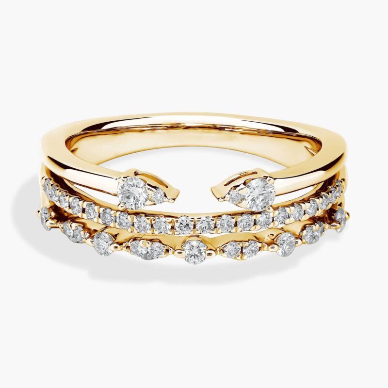 An Open Stacked Diamond Ring in 18K Yellow Gold with 1/3 CTW of natural diamonds, a top suggestion for Luxury Push Present Ideas.