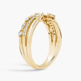 An Open Stacked Diamond Ring in 18K Yellow Gold with 1/3 CTW of natural diamonds, a top suggestion for Luxury Push Present Ideas.
