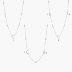 A personalized station initial necklace in 14K White Gold featuring 0.95 CTW lab-grown diamonds in a bezel setting, one of the best Luxury Push Present Ideas.