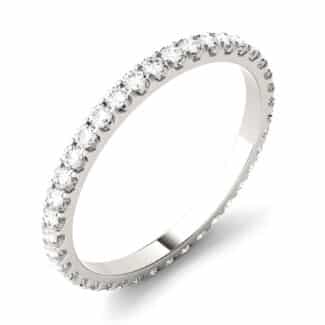 A 5/8 CTW Round Caydia Lab-Grown Diamond Eternity Band in 18K White Gold, a superior choice among Luxury Push Present Ideas and push present eternity ring styles.