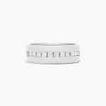 A Satin Finish Channel Set Mens Wedding Band With Diamonds (8.00mm) with 0.96 CTW of diamonds, set in Platinum.